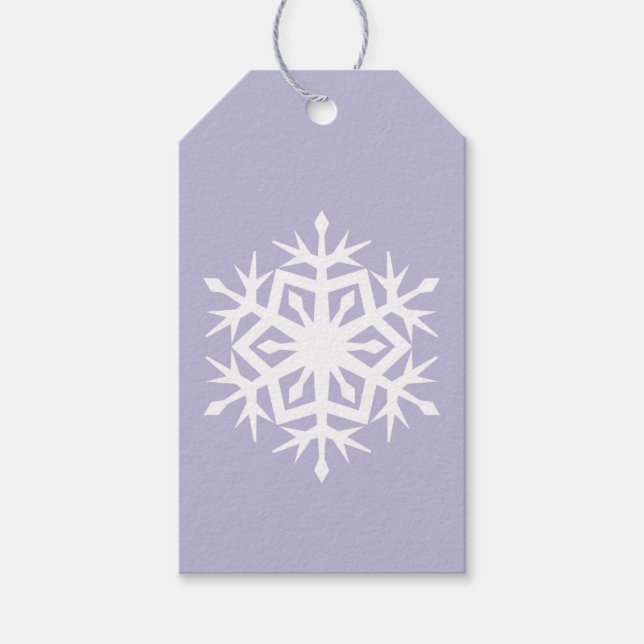 Flocons de neige d'hiver en étiquette cadeau lavan (Devant)