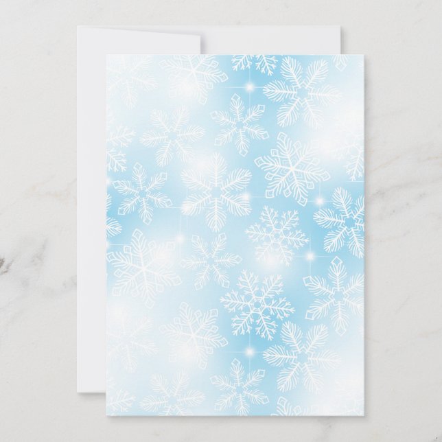 Flocons de neige et lumières sur fond bleu (Devant)