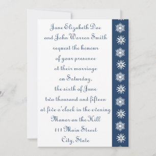 Flocons de neige hivernaux dans une invitation de