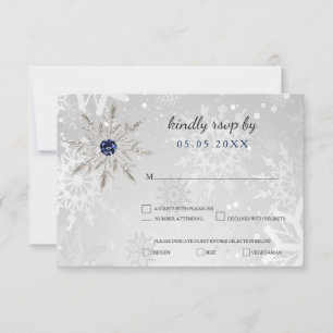 flocons de neige marine argent mariage hiver rsvp
