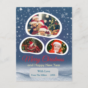 Flocons de neige personnalisés Carte photo de Noël