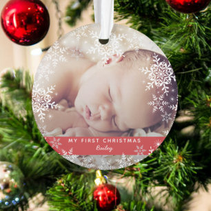 Flocons de neige pour le premier Noël de bébé en h