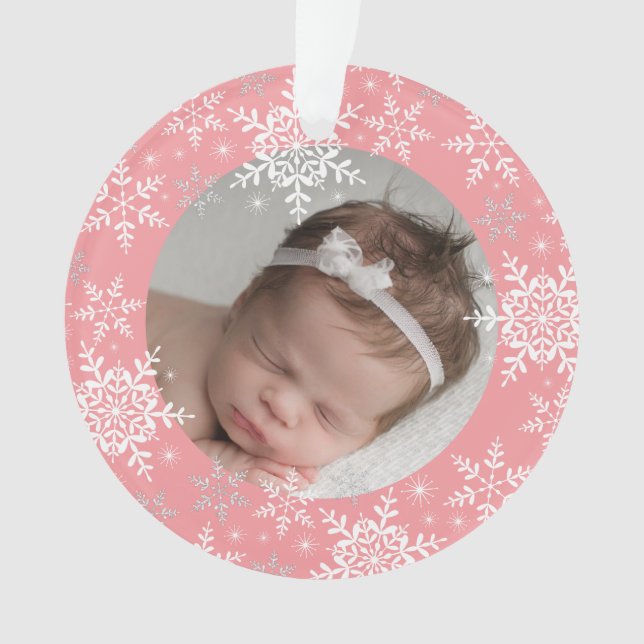 Flocons de neige Premier Noël de bébé Paillettes r (devant)
