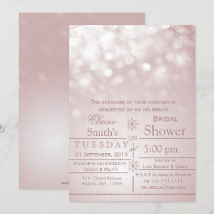 flocons de neige rose Invitation de la douche nupt