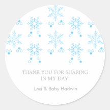 Flocons de neige | Sticker Favour Baby shower garç
