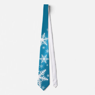 Flocons de neige sur la cravate bleue