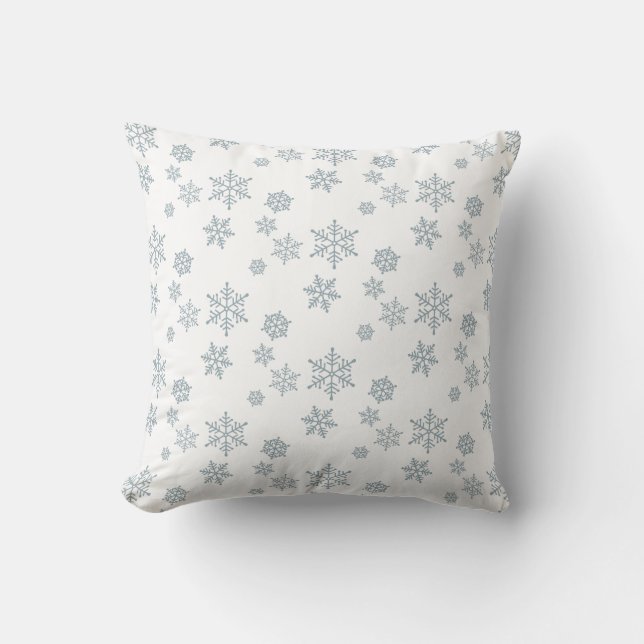 Flocons de neige sur un coussin blanc jeté (Recto)