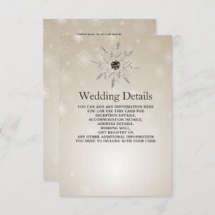 flocons d'or argent hiver Mariage Détails Carte
