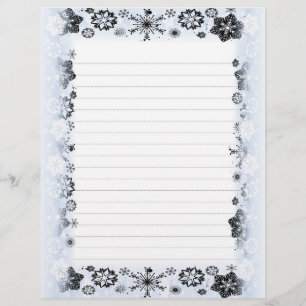 Flocs de neige Papier à écriture encadrée