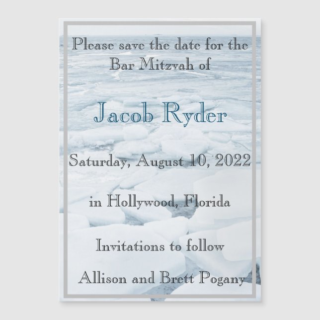 Floe de glace magnétique Enregistrer la date (Devant)