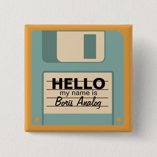 Floppy Diskette Personalized Name Badge (Devant)