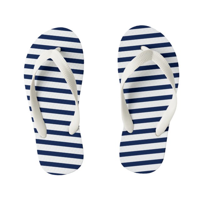 Flops à tongs pour enfants - Marine et Blancs (Semelle)