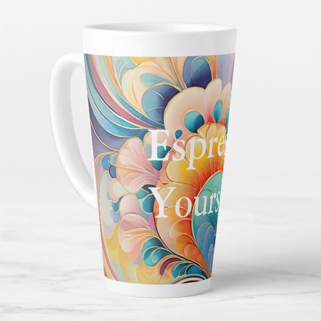 Flora 3 Floral Pastel Latte Mug (Angle gauche)