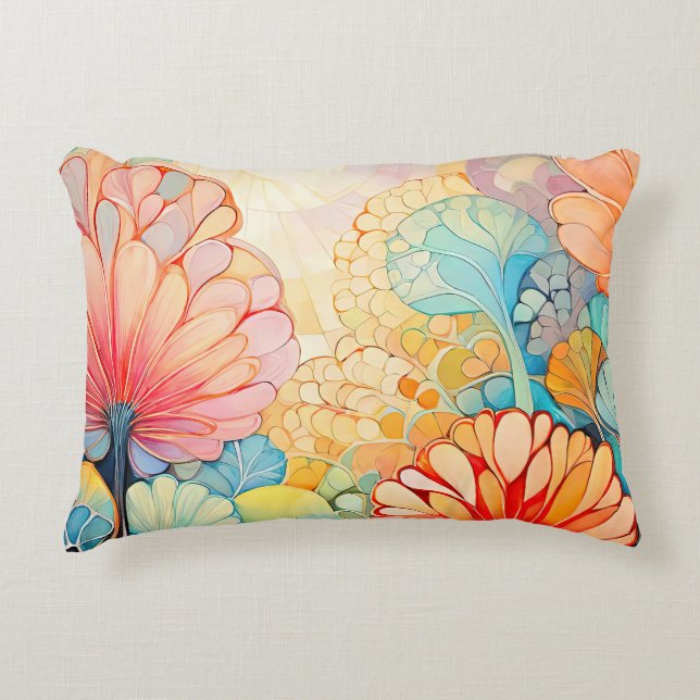 Flora 5 Floral Pastel Accent Coussin (Devant)