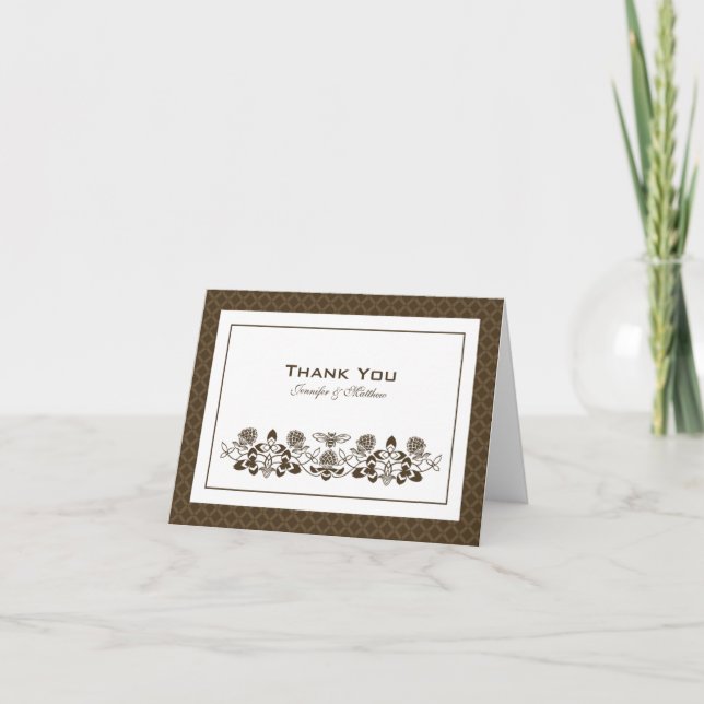 Flora Bee Carte de remerciements avec nom (Devant)