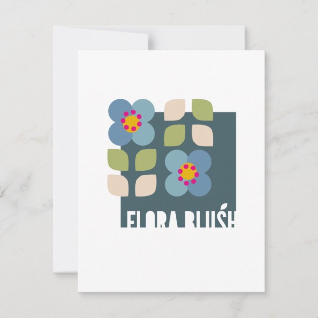 FLORA BLUSH - Carte d'invitation florale moderne (Devant)