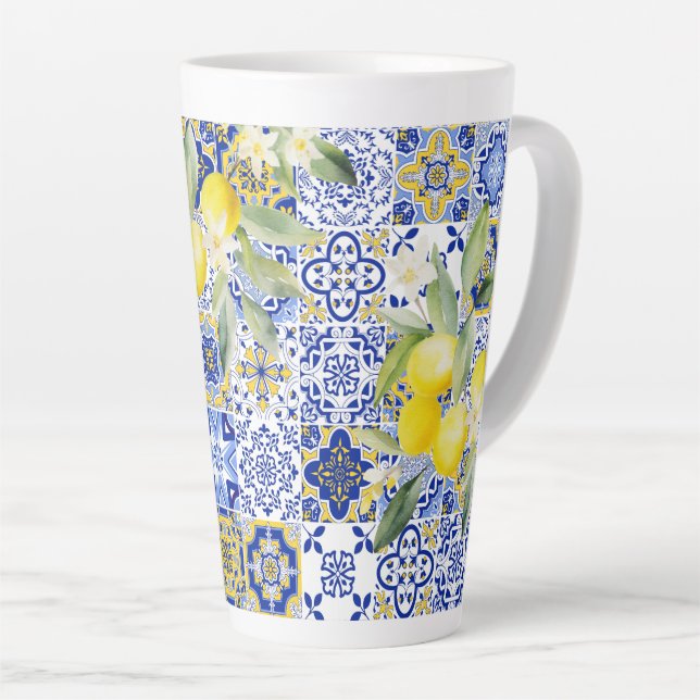Flora mediterránea Citrus Lemon Latte Mug (Angle droit)
