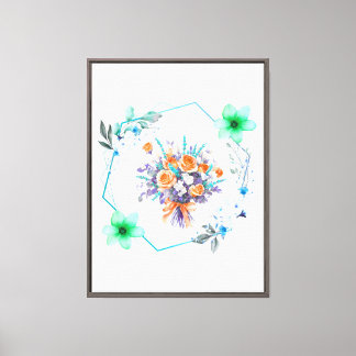 "Floraison Côtière – Bouquet Floral Art Mural Géom