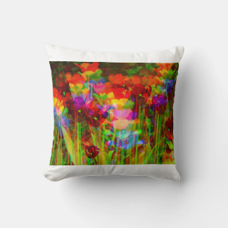 Floraison de tulipes sur coussin