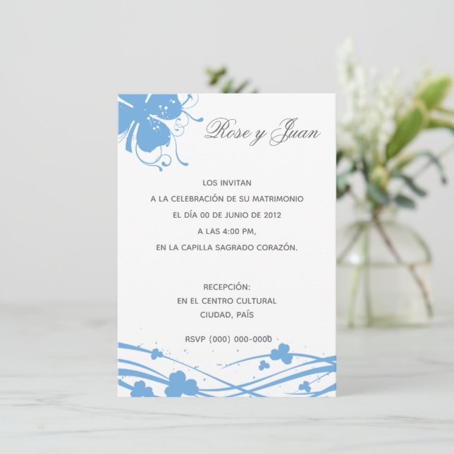 Floral-02 - Invitation de Mariage (Debout devant)