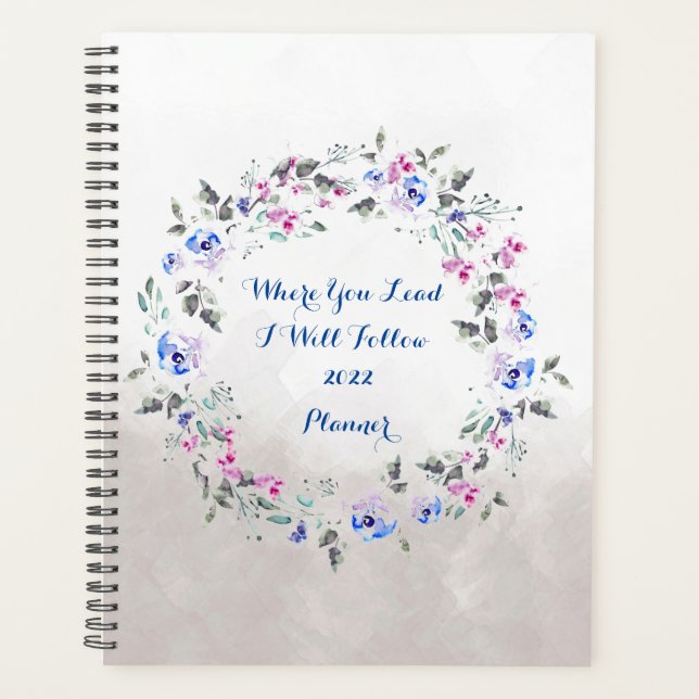 Floral 2022 Planner (Où Vous Diriger Je Suivrai) (Devant)