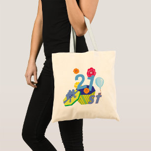 Floral 21e Sac fourre-tout d'anniversaire