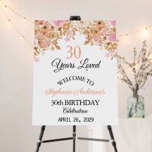 Floral 40e anniversaire Bienvenue Années aimées