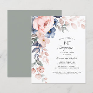 Floral 60e anniversaire de fête Invitation
