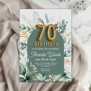 Floral 70e anniversaire Invitation pour les femmes