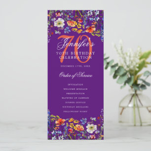 Floral 70e Anniversaire Programme Merci pourpre
