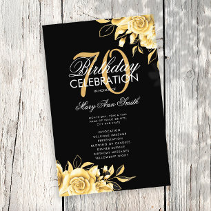 Floral 70e Anniversaire Programme Or & Noir avec M