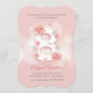 Floral 8 Invitation d'anniversaire
