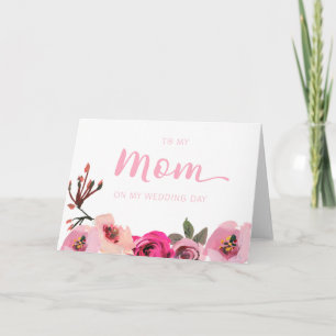 Floral à ma mère sur ma carte de jour de mariage