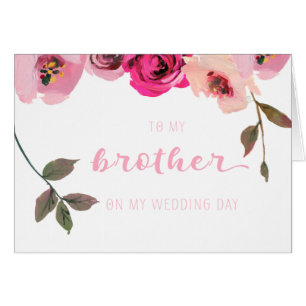 Floral à mon frère sur ma carte de jour du mariage