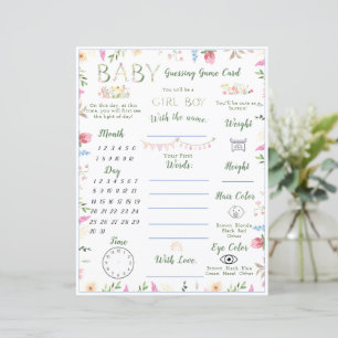 Floral ABC Alphabet Baby shower de devinette Jeu