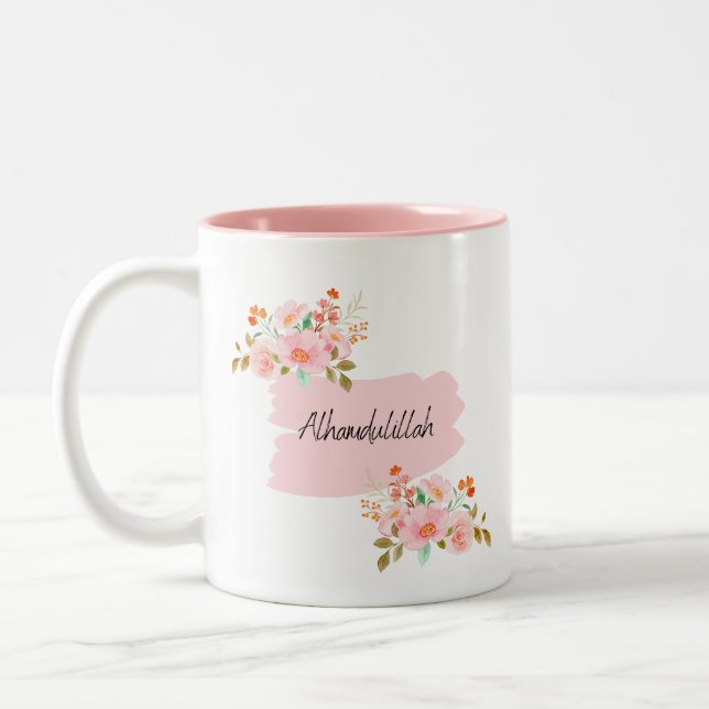 Floral Alhamdulillah Musulman Mug (Gauche)