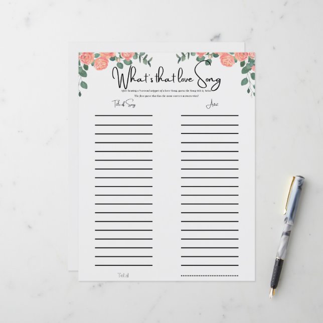 Floral amusant jeu de Fête des mariées musicale (Devant/Arrière en situation)