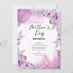 Floral Aquarelle Fête des mères Brunch Invitation