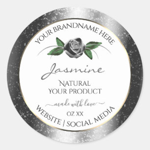 Floral Argent Blanc produit Étiquettes Parties sci