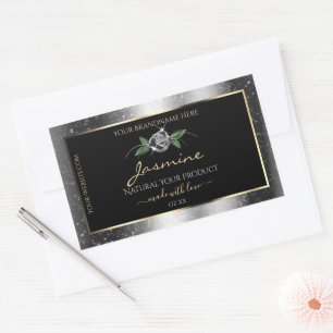 Floral Argent Noir produit Étiquettes Éperche Part