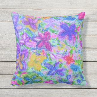 Floral assez en pastel extérieur de coussin de