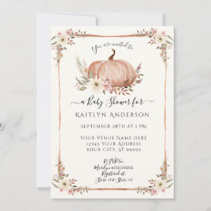 Floral Automne Citrouille Aquarelle botanique Baby