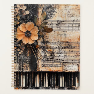 Floral avec touches de piano rustique et feuille d