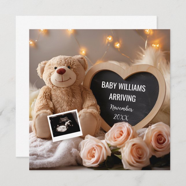 Floral Baby Faire-part pour les médias sociaux (Devant / Derrière)