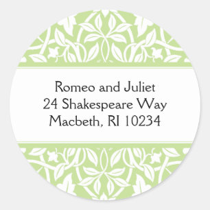 Floral Baby Girl Étiquette de adresse - Baby Green