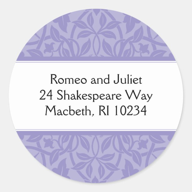 Floral Baby Girl Étiquette de adresse - Violet sur (Devant)