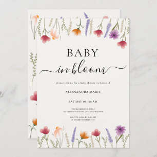 Floral Baby in Bloom Baby shower Invitation