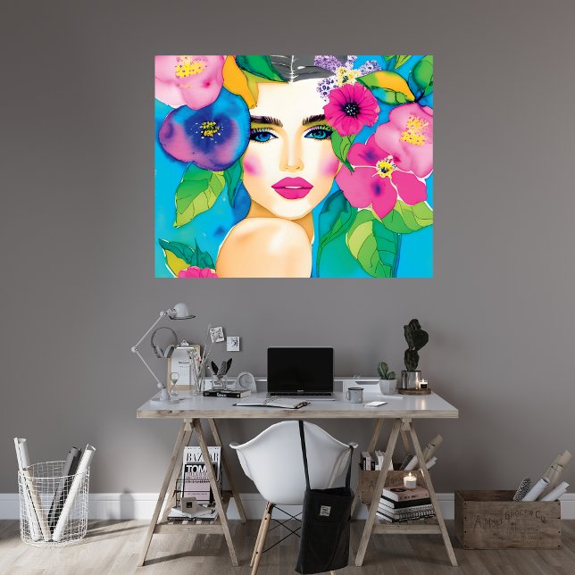 Floral Beauté World Couleur 2 toile Imprimer (Floral Beauty World Color 2 Canvas Print)