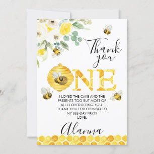 Floral Bee First Bee day Anniversaire Carte de rem