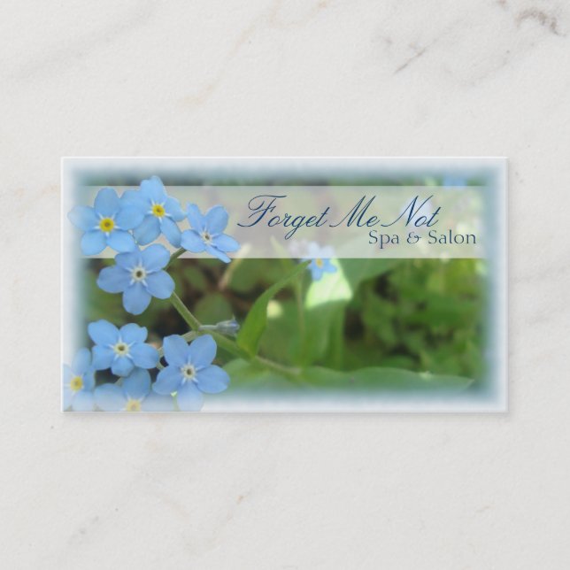 Floral blanc bleu élégant de carte de visite de (Devant)